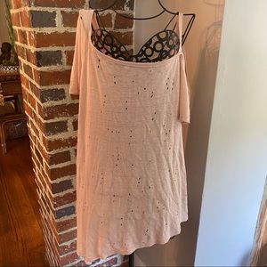 Holey asymmetric t shirt